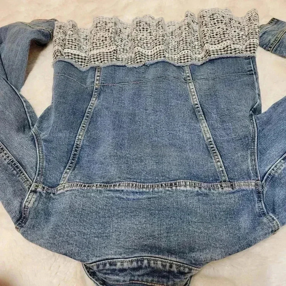 Anthropologie Pilcro and the Letterpress Denim Jacket With Peplum Sz S - Picture 8 of 8